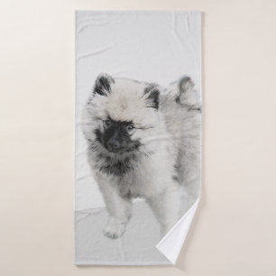Conjunto De Toalhas Desenho De Cachorro De Keeshond - Arte De Cachorro