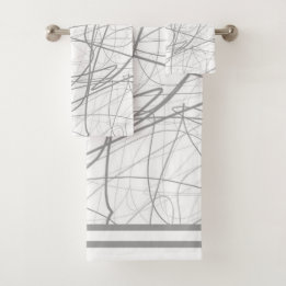 Conjunto De Toalhas Desenho de cinzas modernas elegantes 2