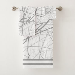 Conjunto De Toalhas Desenho de cinzas modernas elegantes 2