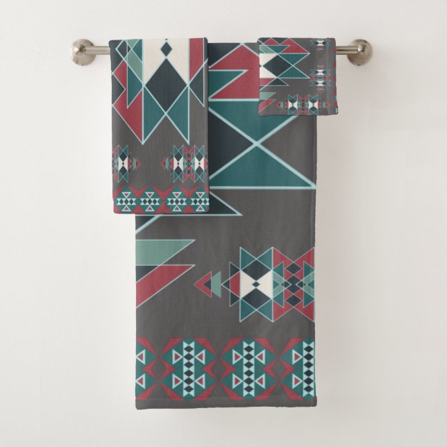 Conjunto De Toalhas Desenho de Cobertor de Arte Indígena do Sudoeste (Insitu)