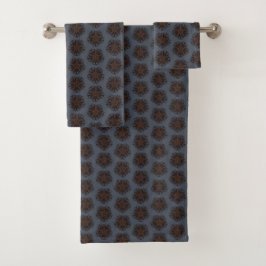 Conjunto De Toalhas Desenho de Linha Simétrica Estilo Floral Mecânico