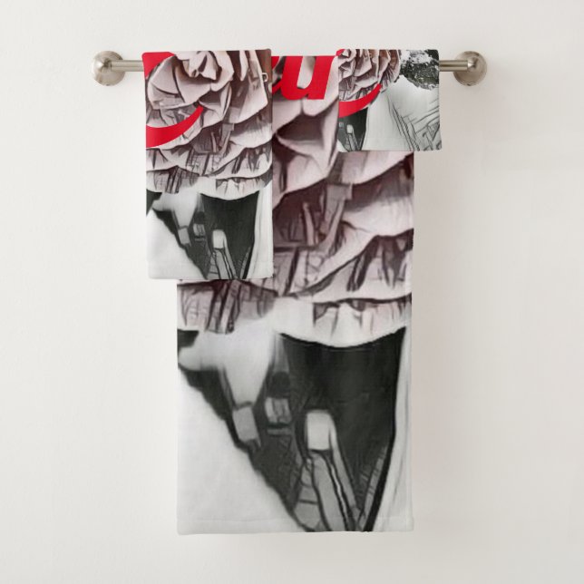 Conjunto De Toalhas Desenho de Rosa congelado nevado (Insitu)