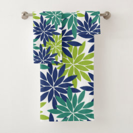 Conjunto De Toalhas Desenho Geométrico Floral Abstrato de Dália