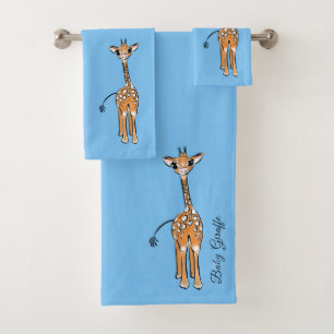 Conjunto De Toalhas Desenho girafa bonito, animais safari