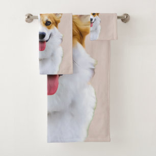 Conjunto De Toalhas Desenho Personalizado do Cão Galês Corgi