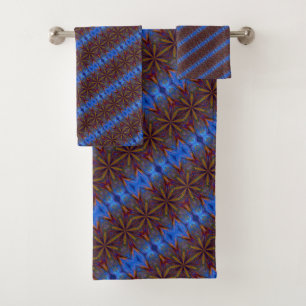 Conjunto De Toalhas Design abstrato de estrelas coloridas  