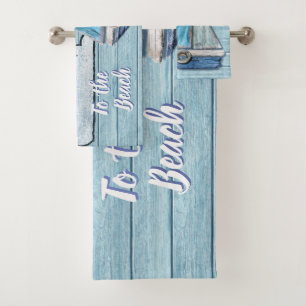 Conjunto De Toalhas Design ajustado da praia da madeira lançada costa