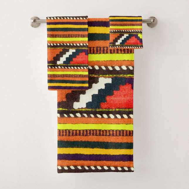 Conjunto De Toalhas Design amarelo indiano nativo americano (Insitu)