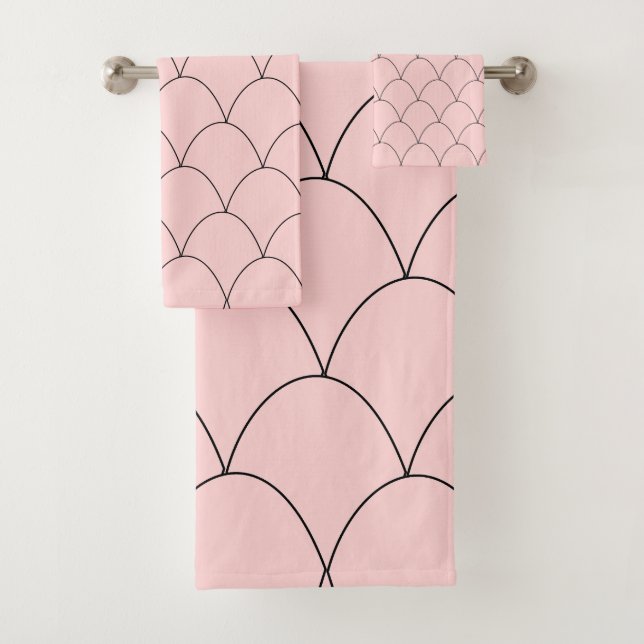 Conjunto De Toalhas Design Art Deco Rosa (Insitu)