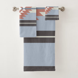 Conjunto De Toalhas Design asteca de cor rosa e azul