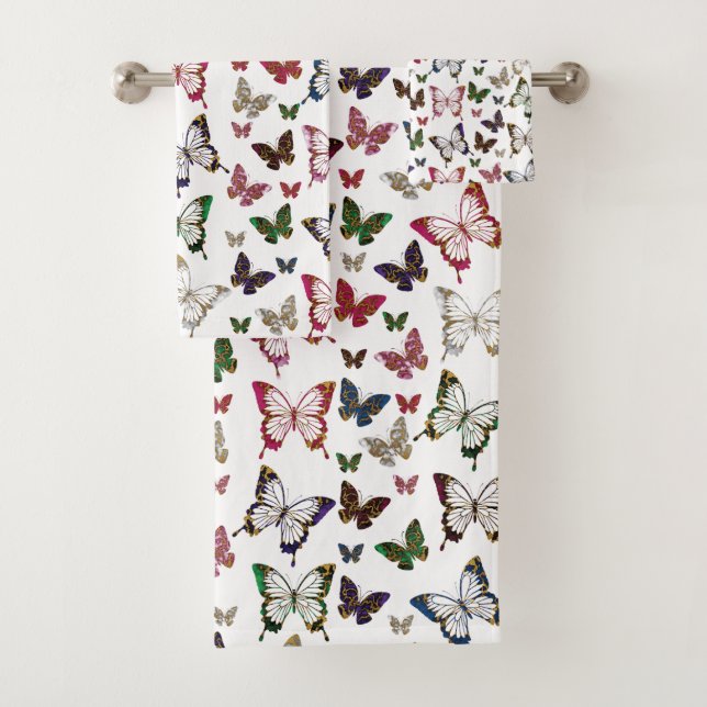 Conjunto De Toalhas Design-borboleta-primavera (Insitu)