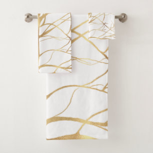 Conjunto De Toalhas Design branco mínimo de silhueta de árvore Doura