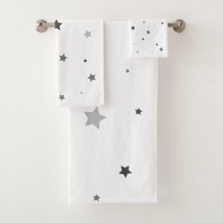 Conjunto De Toalhas Design cinzento das estrelas