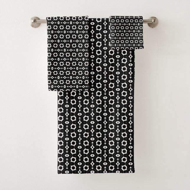 Conjunto De Toalhas Design clássico preto e branco (Insitu)