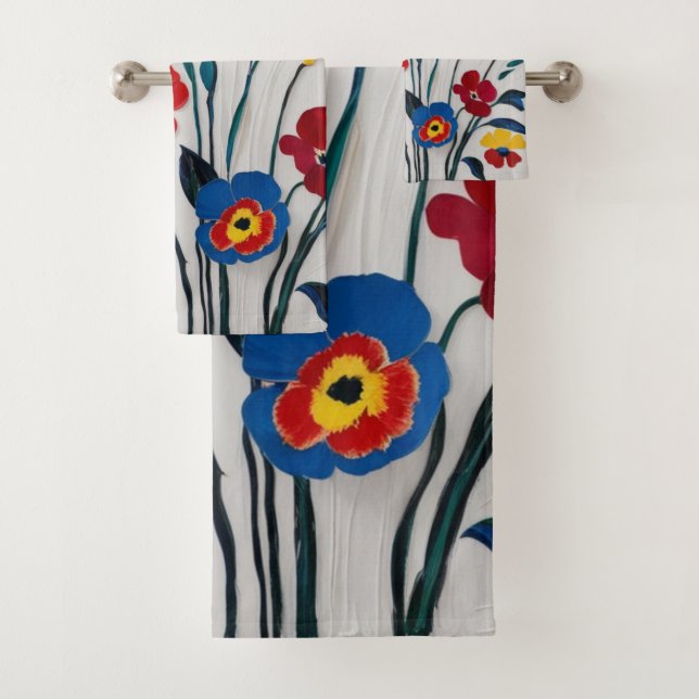 Conjunto De Toalhas Design Clássico Vermelho e Amarelo (Insitu)