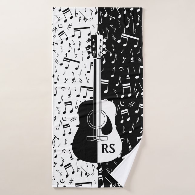 Conjunto De Toalhas Design contemporâneo personalizado da guitarra no (Toalha de Banho)