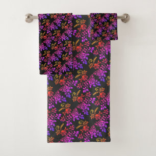 Conjunto De Toalhas Design de Abstrato de Rosa de Flores Estensíveis