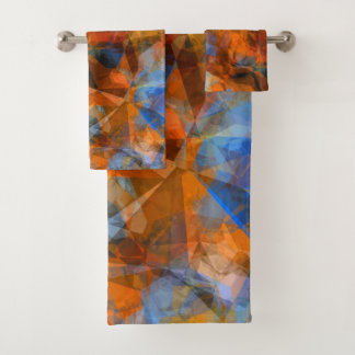 Conjunto De Toalhas Design de abstrato moderno cor de laranja enferruj