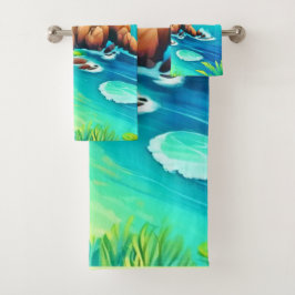 Conjunto De Toalhas Design de Blisagem Costeira Tropical