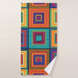 Conjunto De Toalhas Design de Bloco Retroativo Colorido