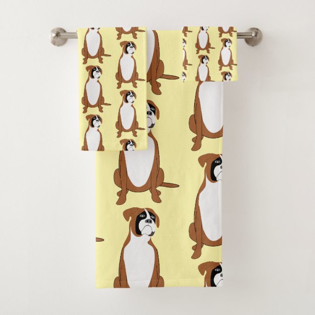 Conjunto De Toalhas Design de Cachorro Boxer (Insitu)