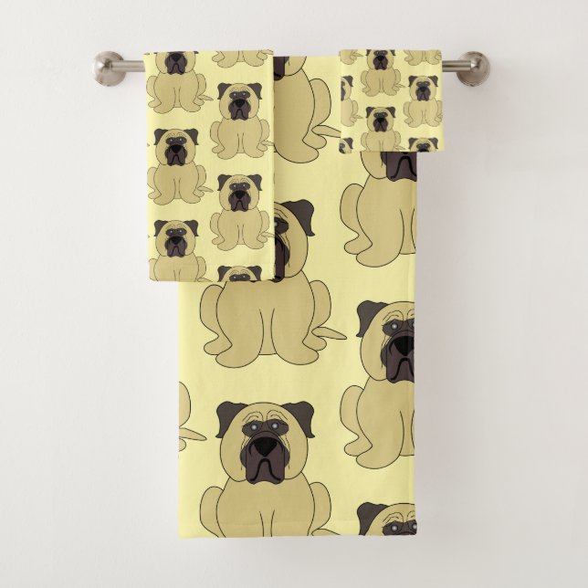 Conjunto De Toalhas Design de Cachorro Bulmastiff (Insitu)