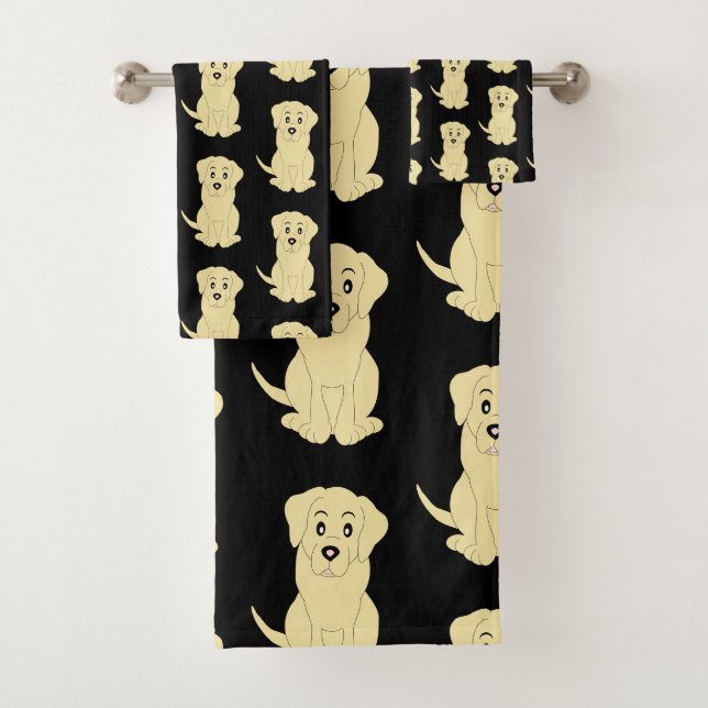 Conjunto De Toalhas Design de Cachorro Labrador Amarelo (Insitu)