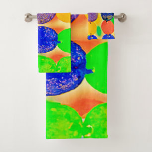 Conjunto De Toalhas Design de Cadeia de Caracteres de Banda Vibrante