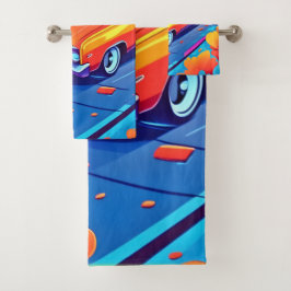Conjunto De Toalhas Design de Carro Clássico Colorido