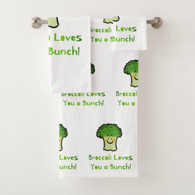 Conjunto De Toalhas Design de Cartoons de Broccoli Bonito (Insitu)