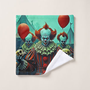 Conjunto De Toalhas Design de Cena de Horror de Palhaço Assustador