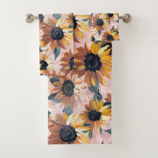 Conjunto De Toalhas Design de Cores de Água do Sol