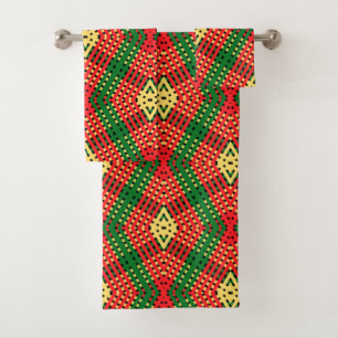 Conjunto De Toalhas Design de Cores Rasta