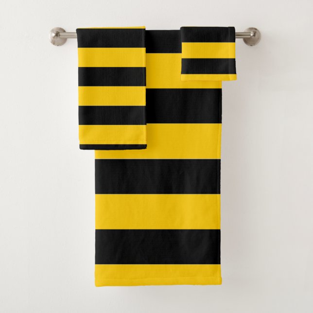 Conjunto De Toalhas Design de Faixa de Abelha (Insitu)