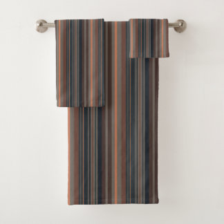 Conjunto De Toalhas Design de Listras de Bosque Floresta Escura