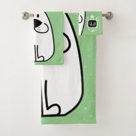 Conjunto De Toalhas Design de Monograma Personalizado por Cachorro Div