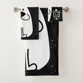 Conjunto De Toalhas Design de Monograma Personalizado por Cachorro Div