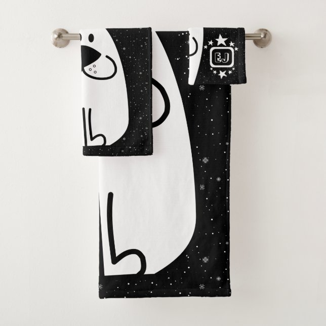 Conjunto De Toalhas Design de Monograma Personalizado por Cachorro Div (Insitu)