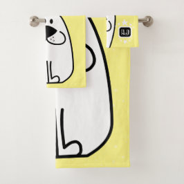 Conjunto De Toalhas Design de Monograma Personalizado por Cachorro Div