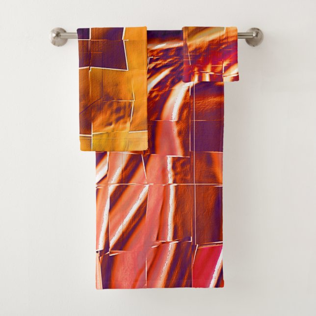 Conjunto De Toalhas design de mosaico abstrato de folha de alumínio la (Insitu)