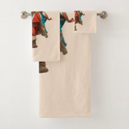 Conjunto De Toalhas Design de Natal Personalizado com Papai Noel Vinta