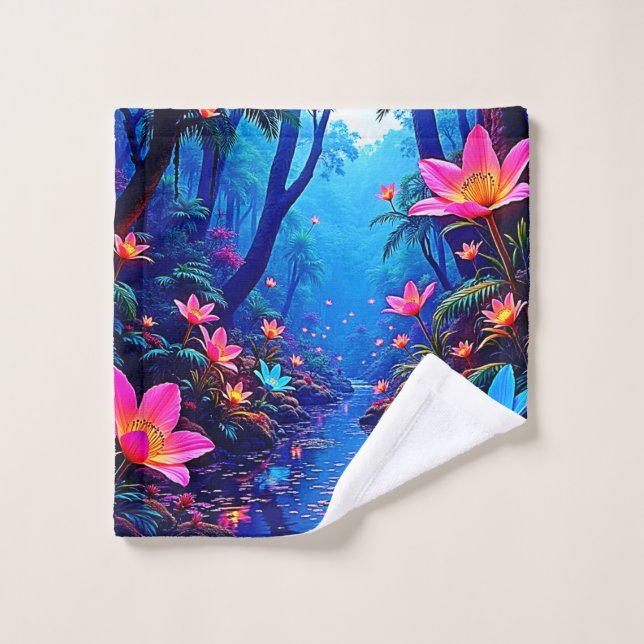 Conjunto De Toalhas Design de Oásis da Selva Eetérea (Pano de lavar)