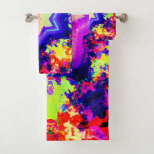 Conjunto De Toalhas Design de Padrão Colorido Moderno