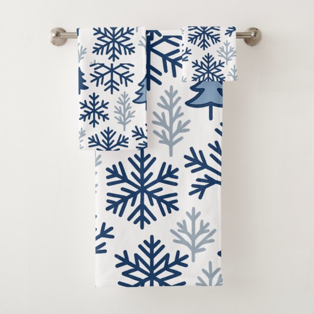 Conjunto De Toalhas Design de padrão do floco de neve de inverno (Insitu)