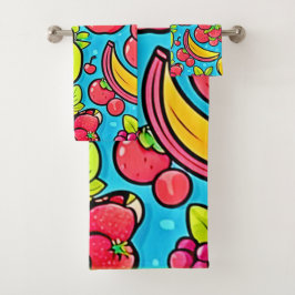 Conjunto De Toalhas Design de padrão frutuoso