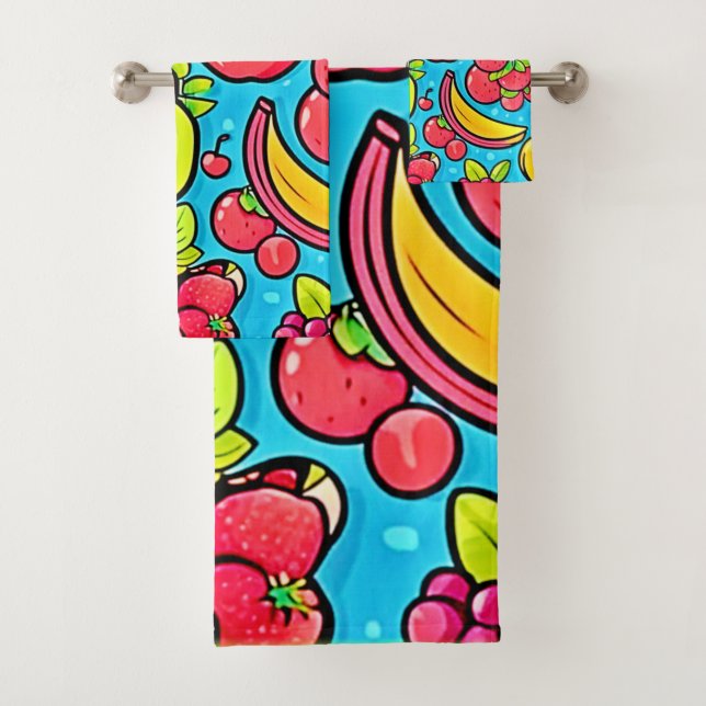 Conjunto De Toalhas Design de padrão frutuoso (Insitu)