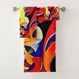 Conjunto De Toalhas Design de Par Espirituoso Vívido