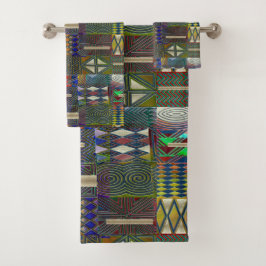 Conjunto De Toalhas Design de patchwork ao estilo africano