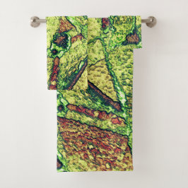 Conjunto De Toalhas Design de pedra vulcânica, pintada, de cor amarelo