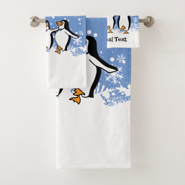 Conjunto De Toalhas Design de Pinguins Dançantes (Insitu)